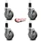 Service Caster 5'' Gray Poly Swivel 1-5/8'' Expanding Stem Caster Set with Brake, 4PK SCC-EX20S514-PPUB-TLB-158-4 - alternate 4